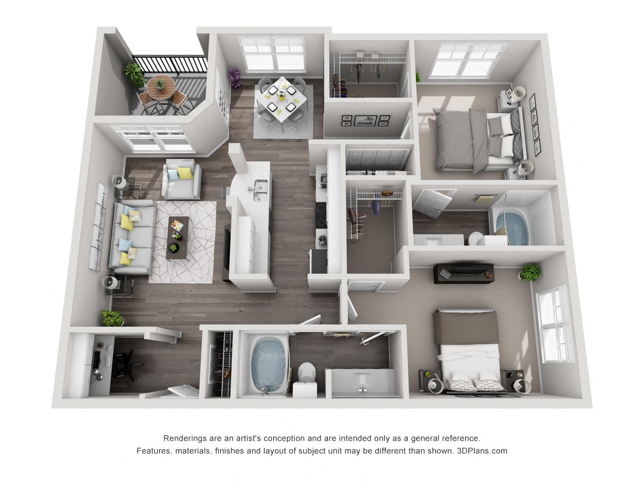 Floor plan layout diagram for 2A-R